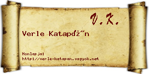 Verle Katapán névjegykártya